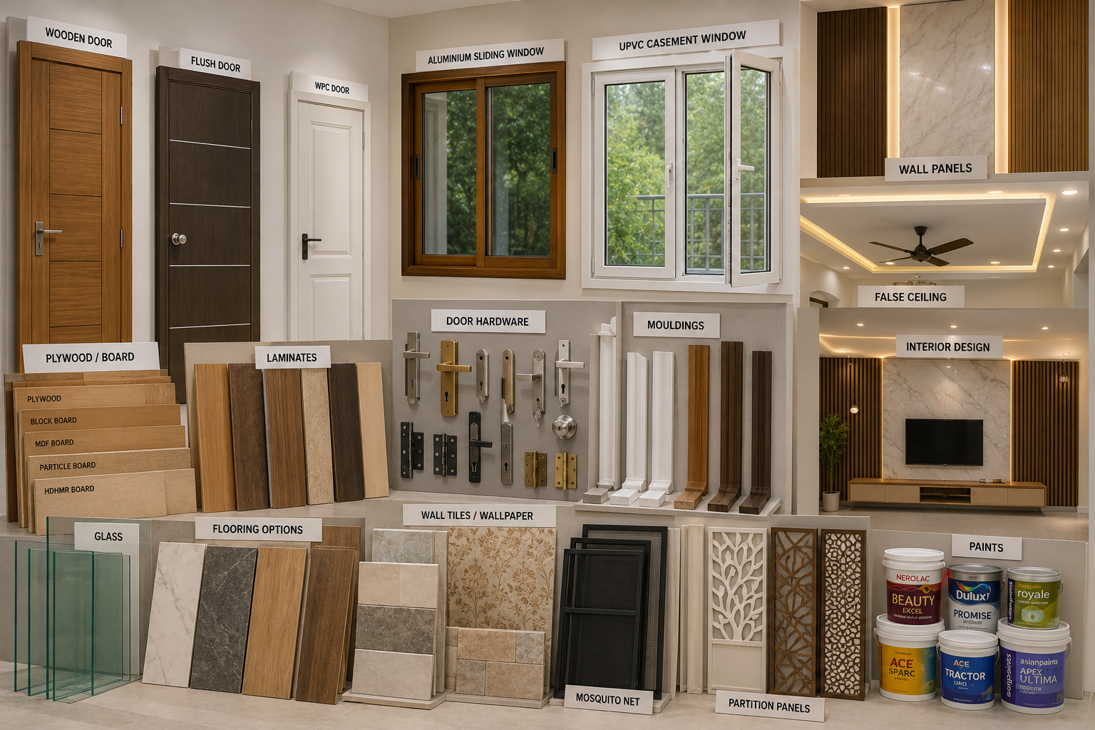 Door, Window & Interior Materials